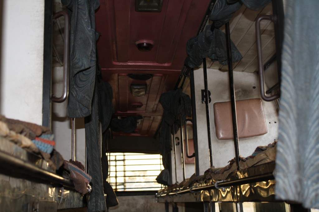 A look at the sleeper beds aboard the ramshackle buses in India