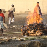 Public cremation at the burning ghat