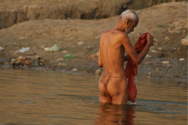 Morning puja along the ghats of Varanasi