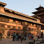 Sunset over the temples of Patan