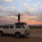 Taking in the breathtaking sunset in Moremi Game Reserve
