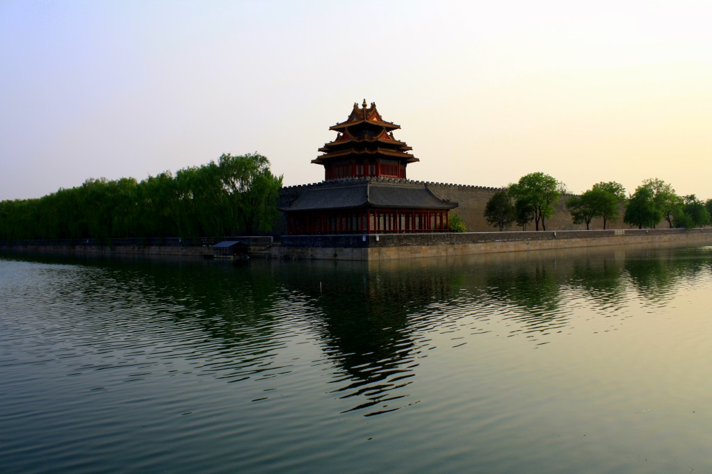 A Beijing sunset over the Forbidden City Walls