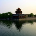 A Beijing sunset over the Forbidden City Walls