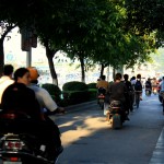 Chinese carpool in rush hour traffic